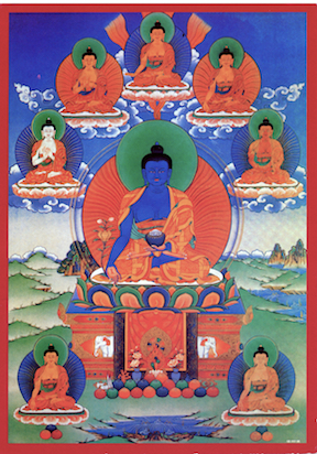 (image for) Medicine Buddha Photo with 7 brothers (Download photo)